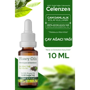 Flowy Oils Çay Ağacı Yağı %100 Doğal Bitkisel Uçucu Yağ Tea Tree Oil 10 ml