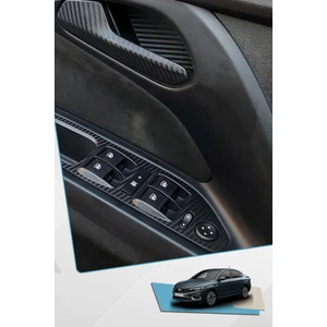 Fiat Egea Uyumlu Iç Trim Kaplama Set  - Mat Karbon Siyah
