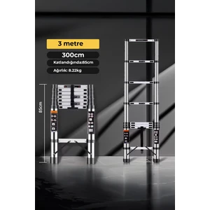 Paslanmaz Çelik Katlanır Merdiven 3.9 Metre