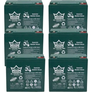 Jel Akü 6'lı Set 12V 24Ah Yüksek Performans Elektrikli Bisiklet ve Motosiklet Uyumlu