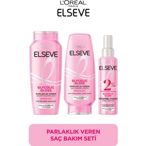 Elseve Glycolic Gloss Parlaklık Veren Saç Bakım Rutini Seti: Şampuan, Saç Kremi, Bakım Spreyi