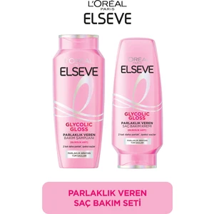 Elseve Glycolic Gloss Parlaklık Veren Saç Bakım Rutini Seti: Şampuan & Saç Kremi