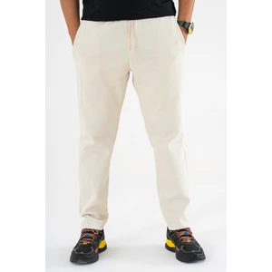 Erkek Krem Jogger Pantolon Bağcıklı Lastikli Bel Rahat Kesim Eşofman Altı
