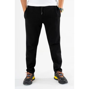 Erkek Siyah Jogger Pantolon Bağcıklı Lastikli Bel Rahat Kesim Eşofman Altı