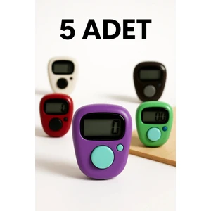 5 Adet - Karışık Renk Zikirmatik, Mini Zarif Parmak Geçmeli Yüzü Tipi Dijital Tesbih