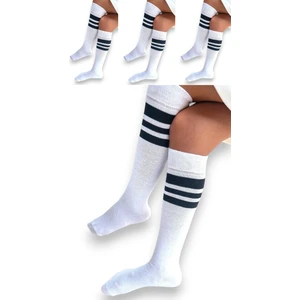 Ciho Socks 4 Çift Kız Çocuk Kadın Karışık Çizgili Kaymayan Diz Altı Orta Okul Lise Kolej Okul Çorabı