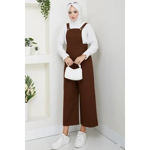 Gülru Cepli Gabardin Tulum 1587 - Kahve