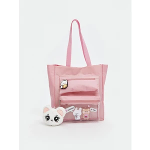 Lcw Accessorıes Pembe Baskılı Şeffaf Cepli Kız Çocuk Kol Çantası