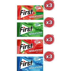 Sensations Sakız Paketi - Yeşil Nane, Çilek, Nane, Karpuz Aromalı 27 Grx12 Adet