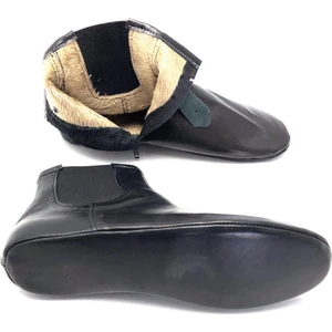 Hakiki Deri Kürklü Sıcak Astar Fermuar ve Lastikli Yumuşak Mest