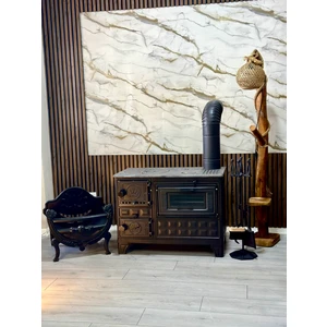 Kuzine Soba - Eko Döküm Tuğlalı - Döküm Soba - CAMSIZ