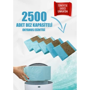 16LT Çöp Kutuları ile Uyumlu 2500 Bebek Bezi Kapasiteli Okyanus Kokulu 5 Paket Yerli Çöp Poşeti (Umka)