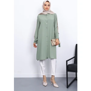 Haki Kol Bağlamalı Tunik