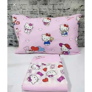 Pamuklu Ranforce Kumaş Hello Kitty Desen Tek Kişilik Nevresim Tam Takım