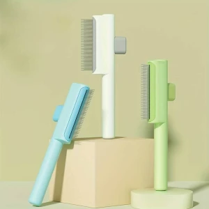 Exelox-Sık Dişli Basmalı Kedi Tarağı (kısa tüylü kediler için uygun )