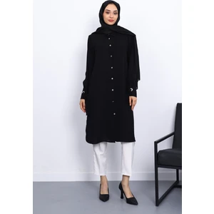 Siyah Kol Bağlamalı Tunik