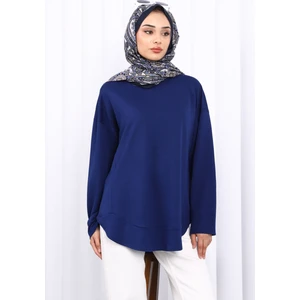 İmaj Butik Lacivert Bisiklet Yaka Modal Sweat