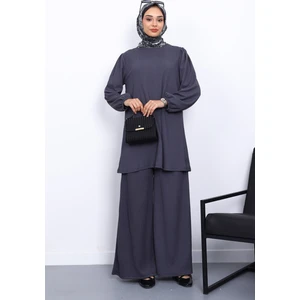 Füme Bürümcük Tunik Pantolonlu Takım
