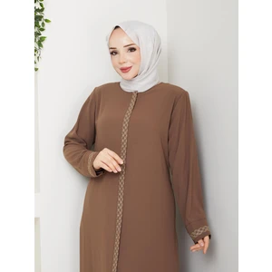 Gündelik Hac ve Umrelik Nakış ve Taş Detaylı Ferace