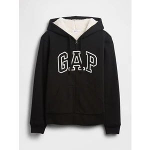 Kadın Siyah Gap Logo Fermuarlı Sweatshirt