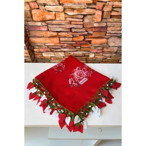 Anne-Kadın Çilek Oyalı El Işi Eşarp Tülbent Yazma