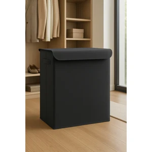 Antrasit Kapaklı Katlanır Kirli Çamaşır Çocuk Odası Oyuncak Saklama Kutusu Sepet 40X50X30