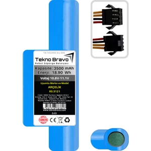 Tekno Bravo (Arçelik Rs 3121 Uyumlu) 3500MAH 18,9WH Robot Süpürge Yedek Bataryası