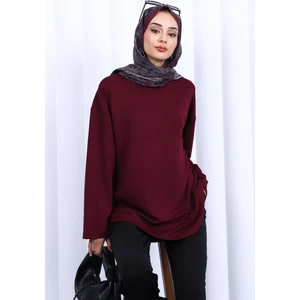 İmaj Butik Mürdüm Bisiklet Yaka Modal Sweat