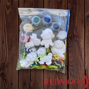 5 Karakter Alçı Boyama Taş Boyama Seti