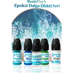 Epoksi Reçine Için Dalga Hücre Efekti Boya Pigment Seti -Resin Day’s Cell Serum 5X10ML