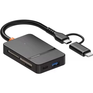 Lightning + Usb-C Ms Cf Tf/sd Dhc Sdxc Kamera Tak Çalıştır Type C USB 3.0 Data Kart Okuyucu - CZ79