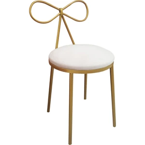 Fiyonk Makyaj Sandalyesi Metal Gold