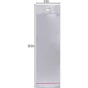 5*35 Sedefli Askılı (Askı Kısmı Beyaz) Bantlı OPP (Parlak-Şeffaf) Jelatin 1000 Adet