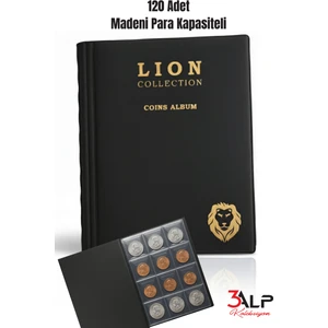 3Alp Koleksiyon Lion 120 Gözlü Mini Madeni Para Albümü  Siyah