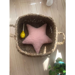 Suvolta Store Teddy Yıldız Yastık Pembe Bebek/çocuk Odası Dekoratif Yastık 40 cm