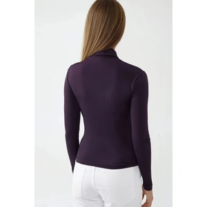 Kadın Dik Yaka Büzgü Detaylı Sandy Bluz Purple