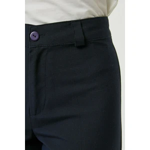 Kadın Yüksek Bel Straight Kumaş Pantolon Blue