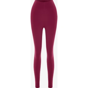 Bordo Orta Destek V-Kesim Yüksek Bel V Bonding Spor Tayt