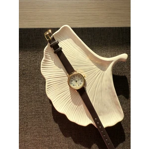 Retro Minimal Deri Kordon Vintage Kadın Kol Saati Yuvarlak Kasa