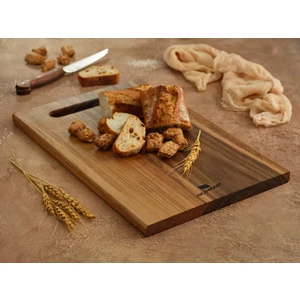 HICOWOOD Doğal Ceviz Ağacından El Yapımı Ahşap Sunum ve Kesme Tahtası – 38x24 cm 