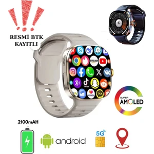 5g Android Akıllı Saat Sım Kartlı Wifi Nfc Gps Amoled Ekran Spor ve Sağlık Tracker