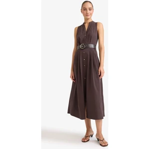 Regular Fit Kemerli Pamuklu Kolsuz Midi Elbise F7342AX25AU