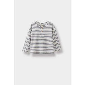 Erkek Bebek Bisiklet Yaka Çizgili Pike Uzun Kollu Tişört G1954A525AU