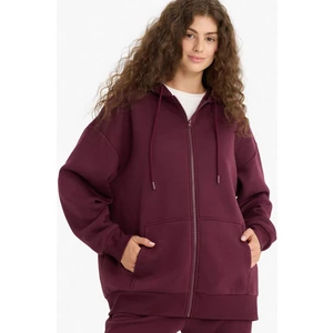 Oversize Geniş Kalıp Kapüşonlu Fermuarlı Sweatshirt