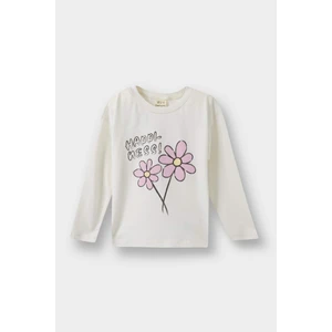 Kız Bebek Bisiklet Yaka Çiçekli Uzun Kollu Tişört E9008A525AU