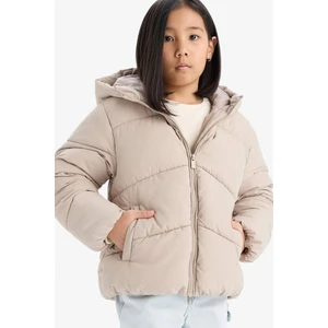 Kız Çocuk Su Geçirmez Kapüşonlu Fermuarlı Şişme Mont C5389A825AU