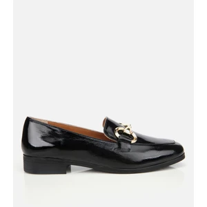 01AYH312420A100 KADIN Rugan Deri Siyah Tokalı Klasik Loafer