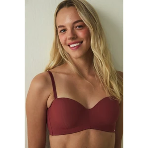 Bordo Essentials Lotus Balenli Dolgusuz Toparlayıcı Straplez Sütyen