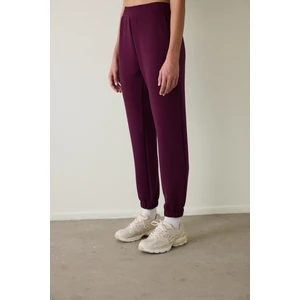 Bordo Silky Feel Normal Bel Jogger Eşofman Altı