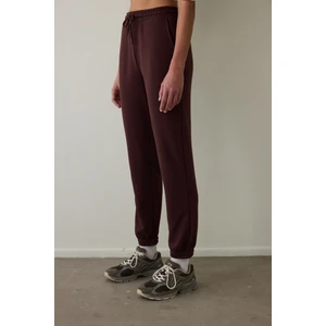 Kahverengi Normal Bel Bağlama Detaylı Jogger Eşofman Altı